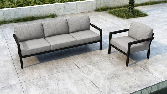 Harmonia Living Outdoor Sets Harmonia Living - Pacifica 2 Piece Sofa Set - Black