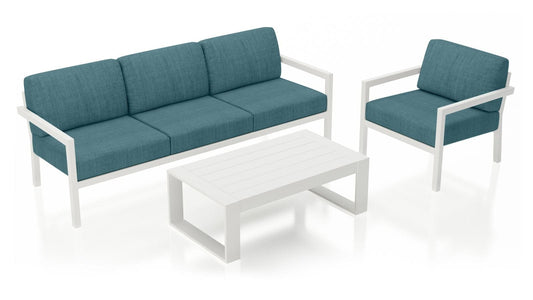 Harmonia Living Outdoor Sets Harmonia Living - Pacifica 3 Piece Sofa Set - White