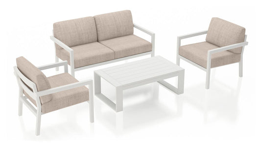 Harmonia Living Outdoor Sets Harmonia Living - Pacifica 4 Piece Sofa Set - White