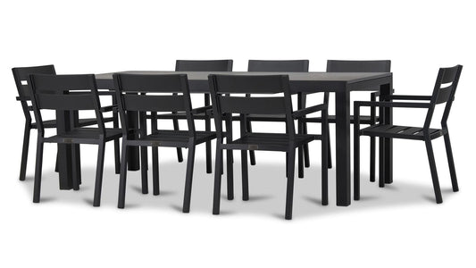 Harmonia Living Outdoor Sets Harmonia Living - Pacifica 9 Piece Extendable Dining Set - Black