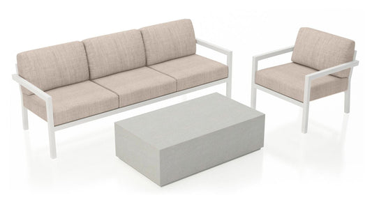 Harmonia Living Outdoor Sets Harmonia Living - Pacifica Mason 3 Piece Sofa Set - White