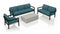Harmonia Living Outdoor Sets Harmonia Living - Pacifica Mason 4 Piece Sofa Loveseat Set - Black