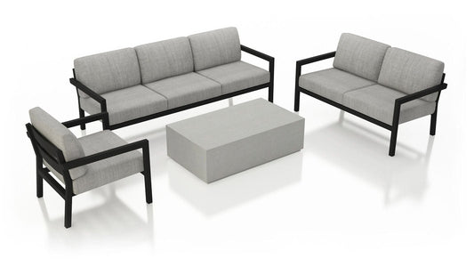 Harmonia Living Outdoor Sets Harmonia Living - Pacifica Mason 4 Piece Sofa Loveseat Set - Black