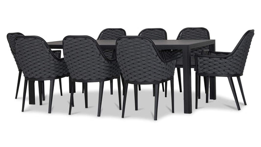 Harmonia Living Outdoor Sets Harmonia Living - Parlor 9 Piece Dining Set - Black