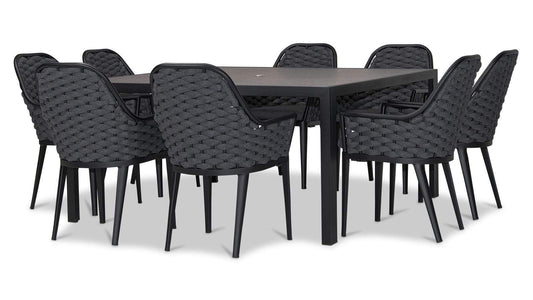 Harmonia Living Outdoor Sets Harmonia Living - Parlor 9 Piece Square Dining Set - Carbon