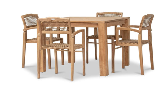 Harmonia Living Outdoor Sets Harmonia Living - Sands 5 Piece Arm Dining Set