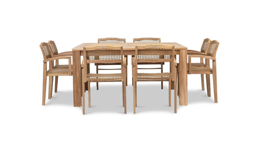 Harmonia Living Outdoor Sets Harmonia Living - Sands 9 Piece Arm Square Dining Set