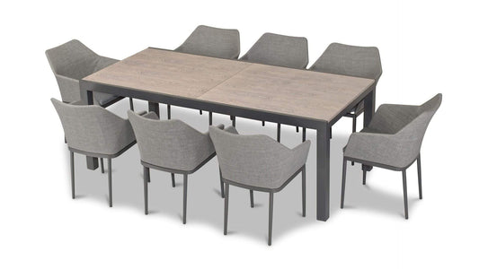 Harmonia Living Outdoor Sets Harmonia Living - Tailor 9 Piece Extendable Dining Set - Slate/Concrete