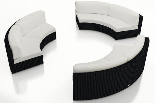 Harmonia Living Outdoor Sets Harmonia Living - Urbana 3 Piece Curved Sectional Set