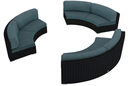 Harmonia Living Outdoor Sets Harmonia Living - Urbana 3 Piece Curved Sectional Set