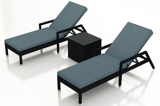 Harmonia Living Outdoor Sets Harmonia Living - Urbana 3 Piece Reclining Chaise Lounge Set