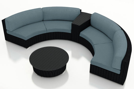 Harmonia Living Outdoor Sets Harmonia Living - Urbana 4 Piece Curved Sectional Set