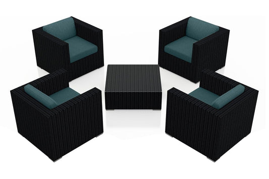 Harmonia Living Outdoor Sets Harmonia Living - Urbana 5 Piece 4-Seat Club Chair Set
