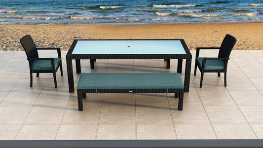 Harmonia Living Outdoor Sets Harmonia Living - Urbana 5 Piece 8-Seat Bench Dining Set