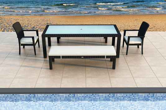 Harmonia Living Outdoor Sets Harmonia Living - Urbana 5 Piece 8-Seat Bench Dining Set