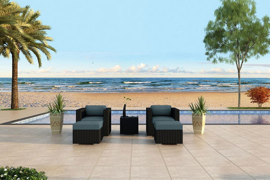 Harmonia Living Outdoor Sets Harmonia Living - Urbana 5 Piece Arm Dining Set