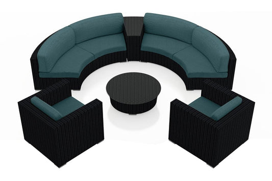 Harmonia Living Outdoor Sets Harmonia Living - Urbana 6 Piece Curved Sectional Set