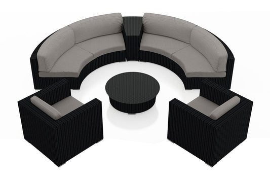 Harmonia Living Outdoor Sets Harmonia Living - Urbana 6 Piece Curved Sectional Set