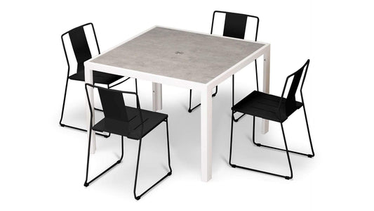 Harmonia Living Outdoor Sets Matte Coal Harmonia Living - Frank 5 Piece Dining Set - Matte Coal