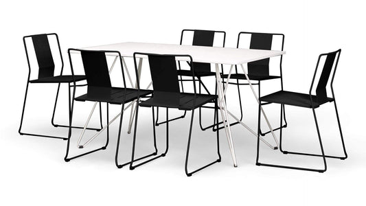 Harmonia Living Outdoor Sets Matte Coal Harmonia Living - Frank 7 Piece Dining Set - Matte Coal