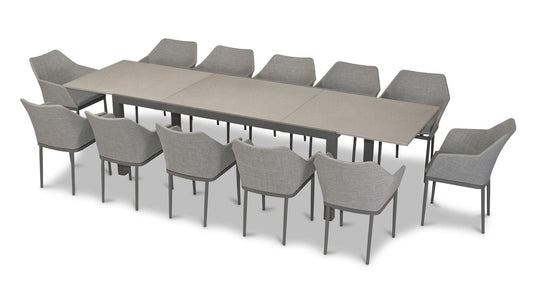 Harmonia Living Outdoor Sets Slate/Concrete Harmonia Living - Tailor 13 Piece Extendable Dining Set