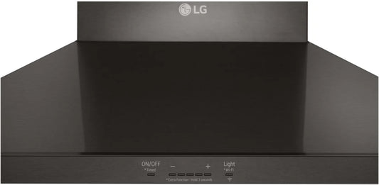 LG - 36 in. Smart Wall Mount Range Hood with LED Lighting in Black Stainless Steel - HCED3615D