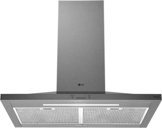 LG - 36 in. Smart Wall Mount Range Hood with LED Lighting in Stainless Steel - HCED3615S
