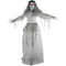 Haunted Hill Farm - 5-Ft. Sally the Haunted Animatronic Bride, Indoor or Covered Outdoor Halloween Decoration, Red LED Eyes