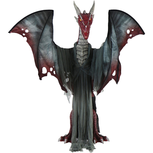 Haunted Hill Farm - 6-Ft. Tall Motion-Activated Brimstone Dragon by SVI, Premium Halloween Animatronic, Plug-In