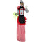 Haunted Hill Farm - 5.4-Ft. Buffy the Standing Clown, Indoor or Covered Outdoor Halloween Decoration, Red LED Eyes, Poseable