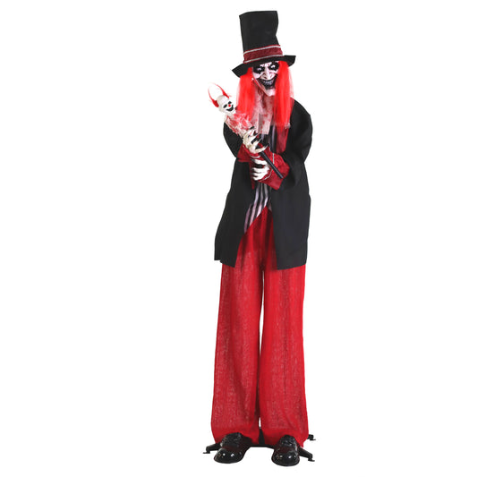 Haunted Hill Farm - Animatronic Shaking, Talking Clown with Clown-Head Magic Wand for Scary Halloween Decoration
