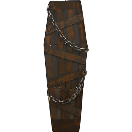 Haunted Hill Farm - 5-ft. COFFIN the Animatronic Shaking Casket, Indoor Halloween Decoration, Red LED Lights