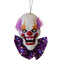 Haunted Hill Farm - 20-In. Hanging Talking Clown Head, Halloween Decoration for Indoor or Covered Outdoor Display, Purple