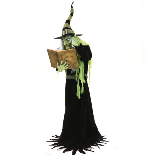 Haunted Hill Farm - 6-Ft. Tall Motion-Activated Enchantress Witch by SVI, Premium Talking Halloween Animatronic, Plug-In