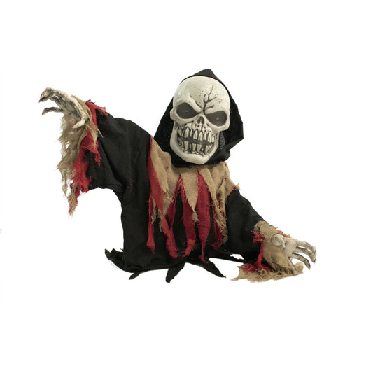 Haunted Hill Farm - 39-In. Lord Doomsday the Jumping Animatronic Reaper, Indoor or Covered Outdoor Halloween Decoration