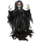 Haunted Hill Farm - 46-In. Odin the Animatronic Skeleton Reaper, Indoor or Covered Outdoor Halloween Decoration, Red LED Eyes