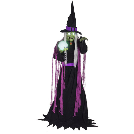 Haunted Hill Farm - 6-Ft. Tall Motion-Activated Fortune Teller Witch by SVI, Premium Talking Halloween Animatronic, Plug-In