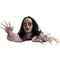 Haunted Hill Farm - 63-In. Long Animatronic Crawling Lady, Indoor/Outdoor Halloween Decoration, Flashing Red Eyes, Ethel