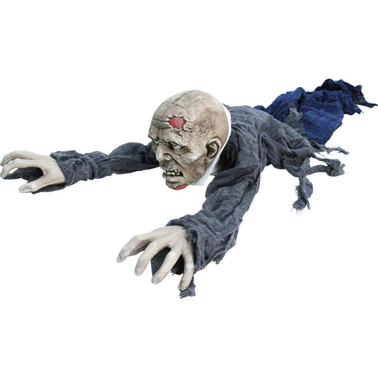 Haunted Hill Farm - 62 In. Animatronic Zombie, Indoor/Outdoor Halloween Decoration, Flashing Red Eyes, Poseable