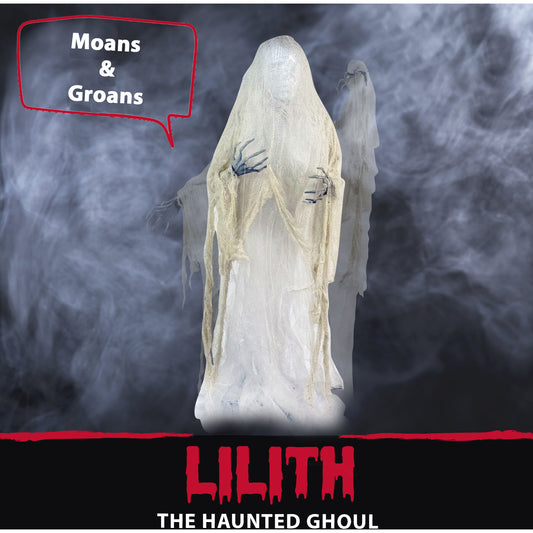 Haunted Hill Farm - Life Size Animatronic Ghoul, Indoor/Outdoor Halloween Decoration, Multi-Colored Body, Poseable