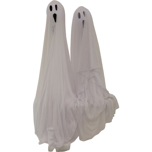 Haunted Hill Farm - 4.17-ft. Ghost Stakes Set of 2 Waterproof, Indoor/Outdoor Halloween Decoration, LED Multi-Color