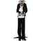 Haunted Hill Farm - 5-Ft. Edwin the Animatronic Zombie Butler Holding a Tray, Indoor or Covered Outdoor Halloween Decoration