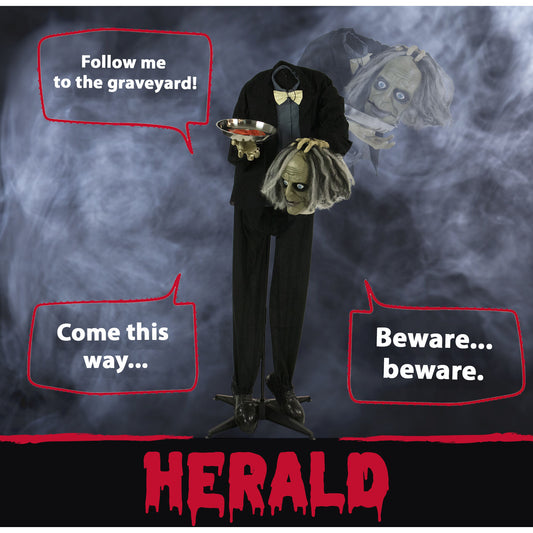 Haunted Hill Farm - Life-Size Animatronic Zombie, Indoor/Outdoor Halloween Decoration, Light-up Red Eyes, Poseable