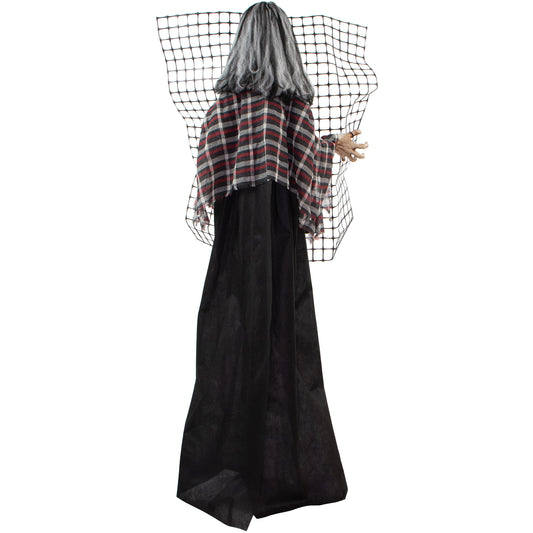 Haunted Hill Farm - 5-Ft. Break-Thru Barry the Animated Electrified Zombie, Indoor or Covered Outdoor Halloween Decoration