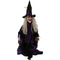 Haunted Hill Farm - 31-In. Hazel the Talking Witch, Indoor or Outdoor Halloween Decoration, Red LED Eyes, Poseable