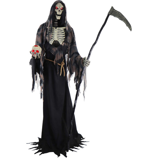 Haunted Hill Farm - 7-Ft. Tall Motion-Activated Rotting Reaper by SVI, Premium Talking Halloween Animatronic, Plug-In