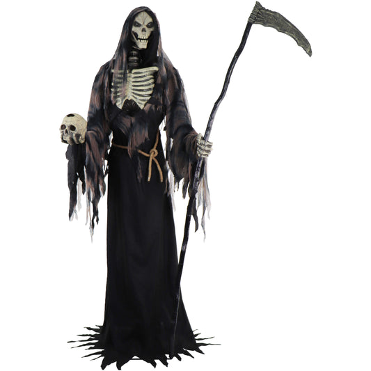 Haunted Hill Farm - 7-Ft. Tall Motion-Activated Rotting Reaper by SVI, Premium Talking Halloween Animatronic, Plug-In