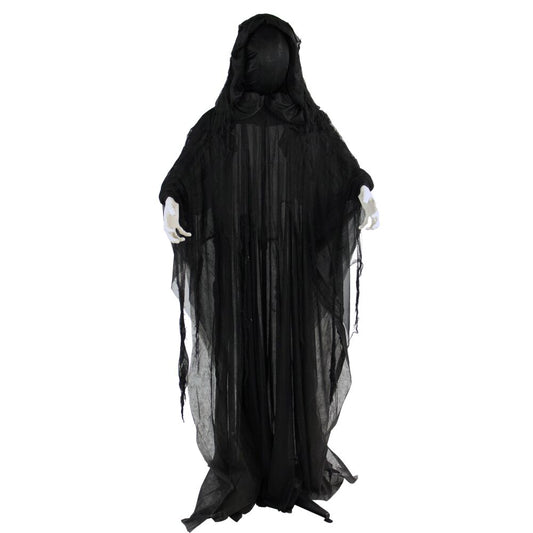 Haunted Hill Farm - 65-In. Animatronic Reaper, Indoor or Outdoor Halloween Decoration, Light-up Face, Poseable