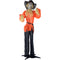 Haunted Hill Farm - Hayward the Moaning Skeleton Scarecrow with Rotating Head, Indoor or Covered Outdoor Halloween Decoration