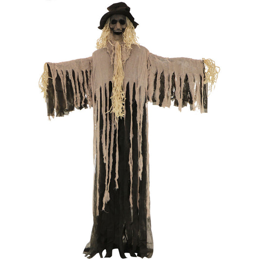 Haunted Hill Farm - 6-Ft. Hunter the Standing Scarecrow Prop, Indoor or Covered Outdoor Halloween Decoration, Poseable